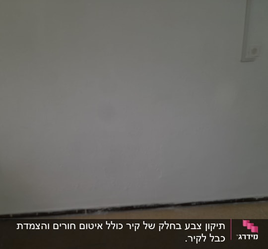 קיר צבוע בלבן עם שקע חשמל